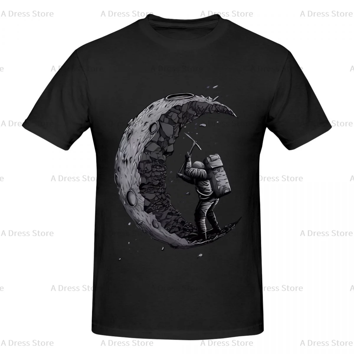 Astronauts Cherish The Lunar Environment Moon Men's round neck T-shirt,Oversized print Tee Shirt,Casual Large Size Tshirt