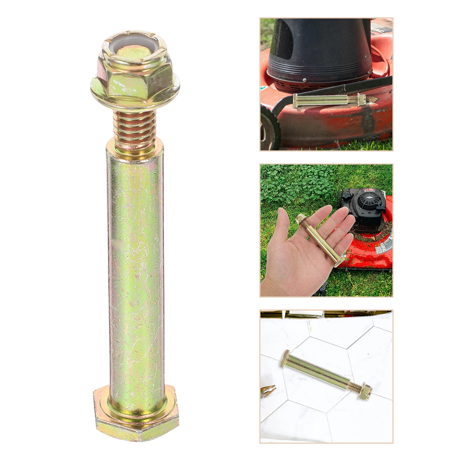 

1 set 1 Set Lawn Mower Rear Wheel Bolt Steel Screw Nut Set Universal Fit For Deck Wheels Lawn Mower Wheel Accessories Bolt