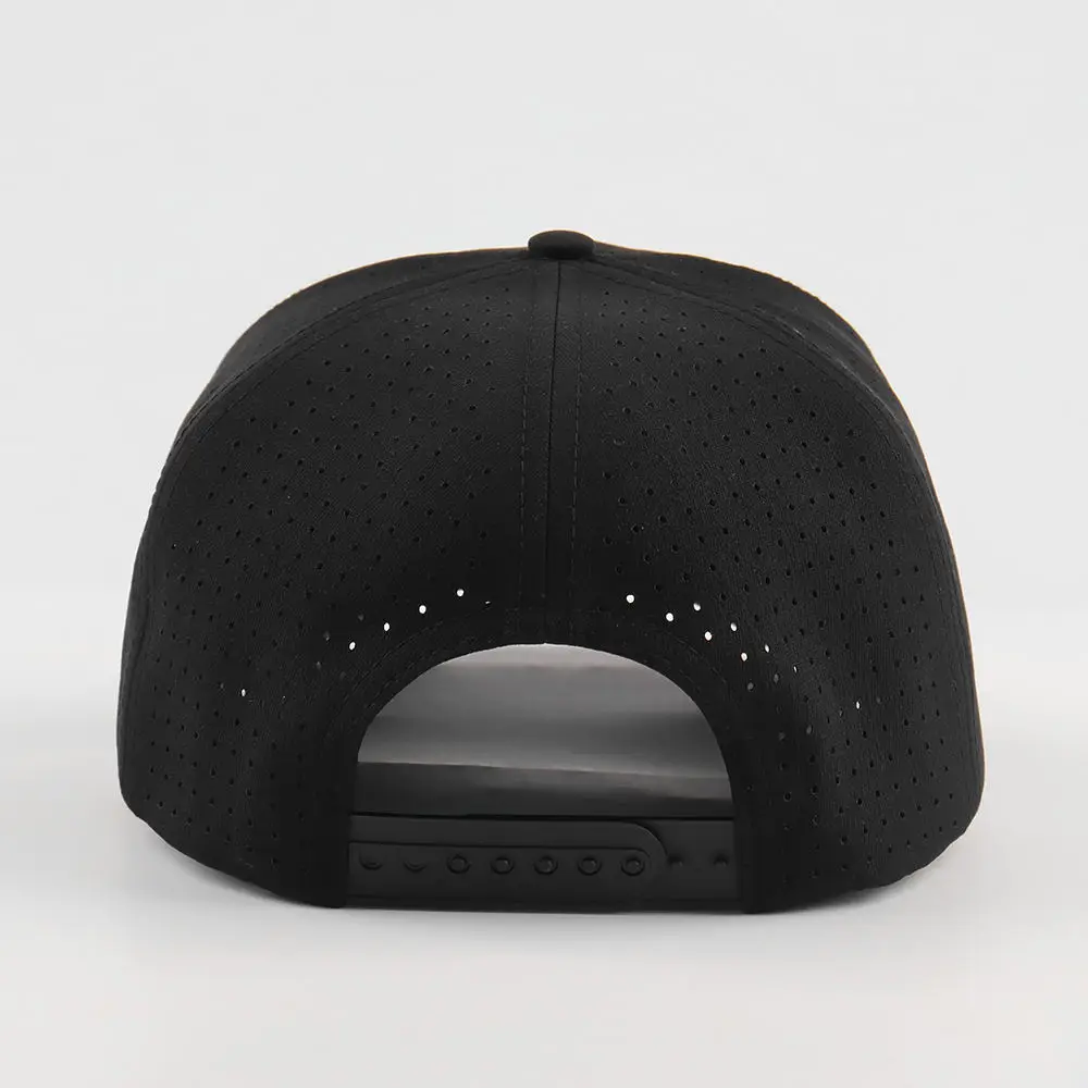 Customized Logo 5 Panel Performance Baseball Cap Waterproof Quick Drying with Laser Cut Hole Ideal for Sports And Outdoor Activi view 5