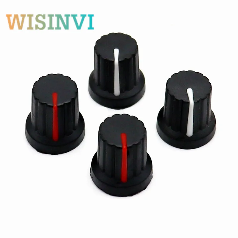 10 Stück 15 × 15 mm Gummiknopfkappe Potentiometerknopf Verstärker Audio Lautstärke elektronische Instrumente Schalterkappe Blumenförmiges Loch 6 mm – Detail 4