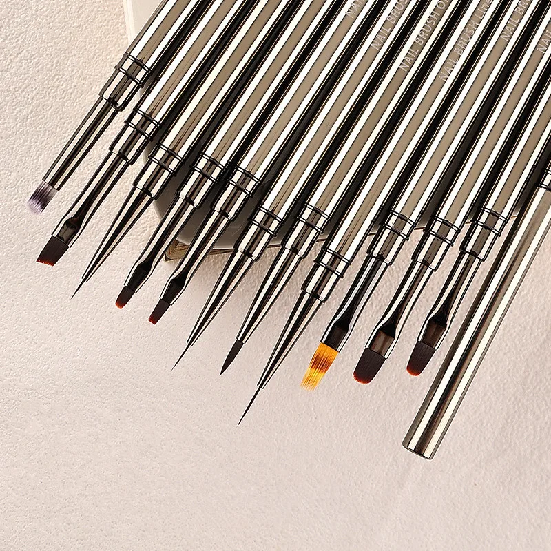 1/12 SZT. Aluminiowy Rysik do Paznokci do Malowania, Rzeźbienia Kwiatów, Linii, Rysowania Liści, Pasków, Manicure