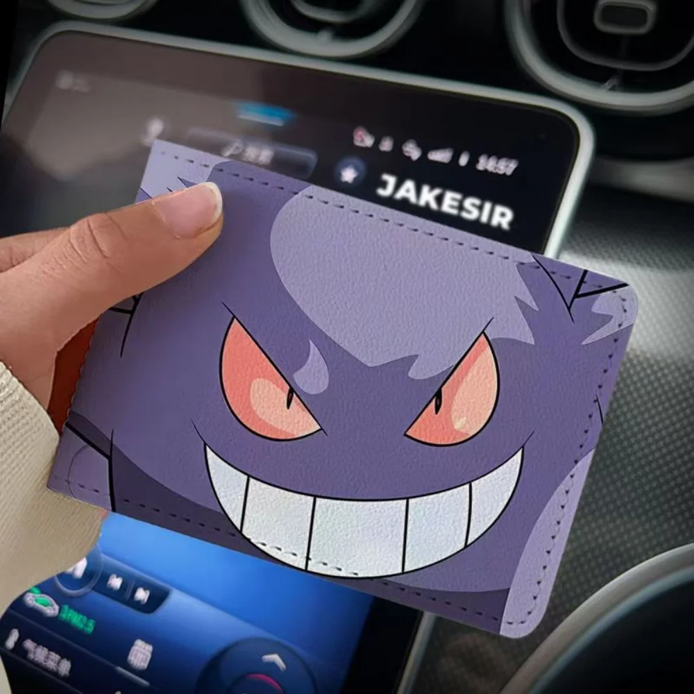 أنيمي بوكيمون بيكاتشو حافظة بطاقات رخصة القيادة الكرتون السنجاب Gengar Psyduck Kawayii طالب بطاقة الهوية بطاقات البنك تخزين كليب
