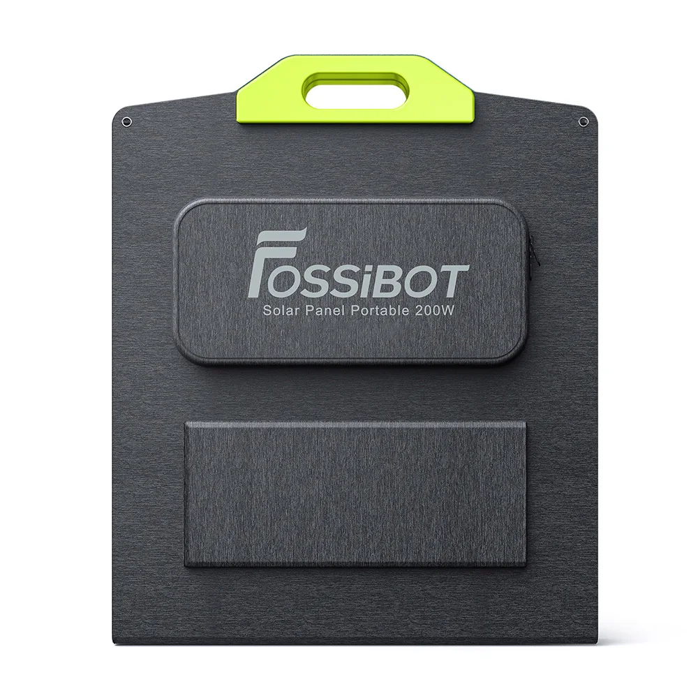 FOSSiBOT SP200 200W لوحة شمسية قابلة للطي، كفاءة خلية عالية 23.4%، طلاء ETFE، مساند قابلة للتعديل للمنزل، RV، التخييم