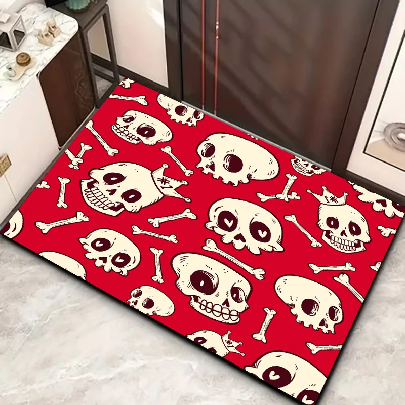 Fashion Large Mat Classic Skull Mushroom Rug for Living Room Bedroom Home Balcony Washable Rug Home Decor