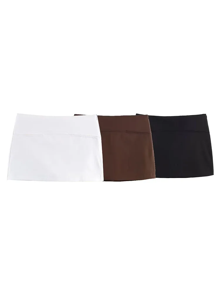 HH Women's 2026 Summer New Fashion Versatile Short Pantskirt Female Temperament High Waist Casual Zipper 3-Color Culottes Mujer