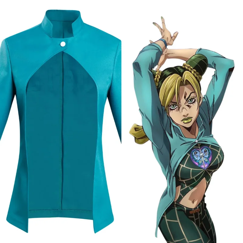 Anime JoJo's Bizarre Adventure Stone Ocean Jolyne Cujoh przebranie na karnawał płaszcz Halloween karnawałowy garnitur UY2685