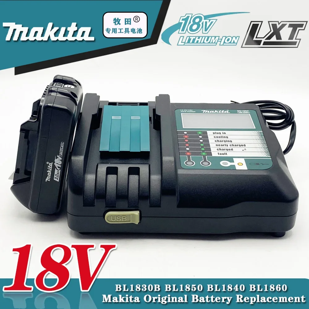 

BL1830B Makita Original 18V Li-ion Battery 6Ah/5Ah/3Ah life BL1850B BL1850 BL1840 BL1860 BL1815 Replacement Lithium Battery