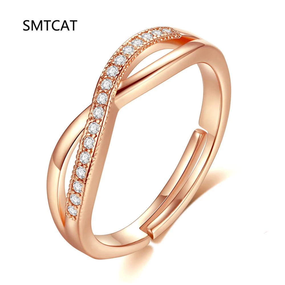 

14K Rose Gold Plated X Ring Dainty Minimalist 925 Sterling Silver Cross Ring for Women Promise Jewelry 2 Colors Anillos SCR543