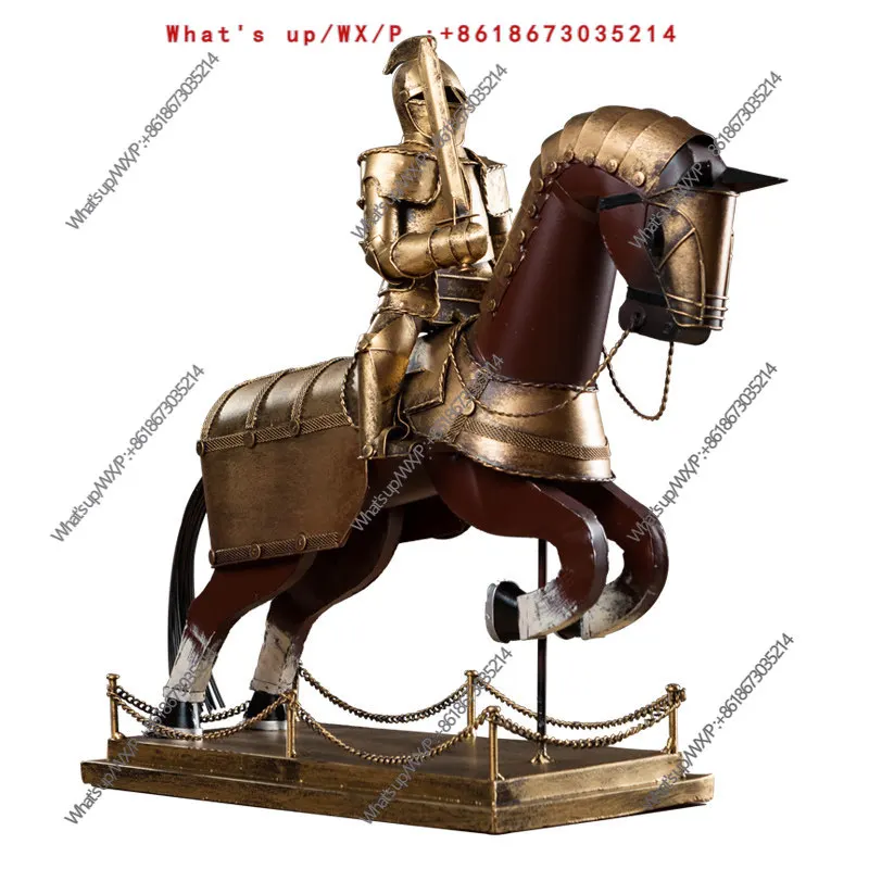 European Style Medieval Warrior Armor Knight Vintage Model Ornaments Office Furnishings Home Living Room Decorations