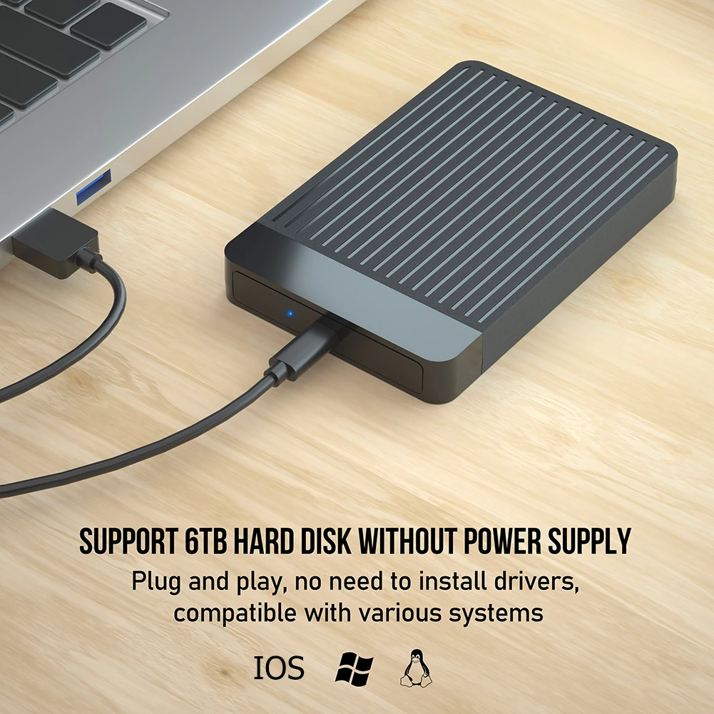 HDD 2.5 SATA Sang USB 3.1 Ổ Cứng Cho SSD Ngoài Đĩa Ốp Lưng LED chỉ Báo Cắm