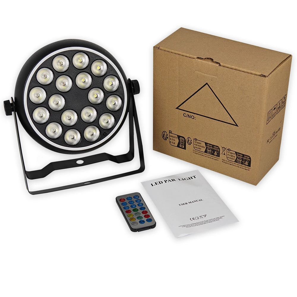 18LED Stage Lights, RGBW Par Light with Remote & DMX Controlled Sound Activated Uplights for Events Music Show Dance Party
