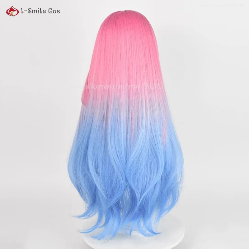 Anime Mizi Cosplay Wig 76cm Long Pink Blue Dyed Gradient Wigs Heat Resistant Synthetic Hair Simulated Scalp Women Wigs