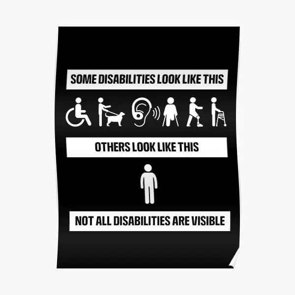 Not All Disabilities Are Visible  Poster Modern Funny Painting Home Decor Print Mural Wall Decoration Vintage Art Room No Frame