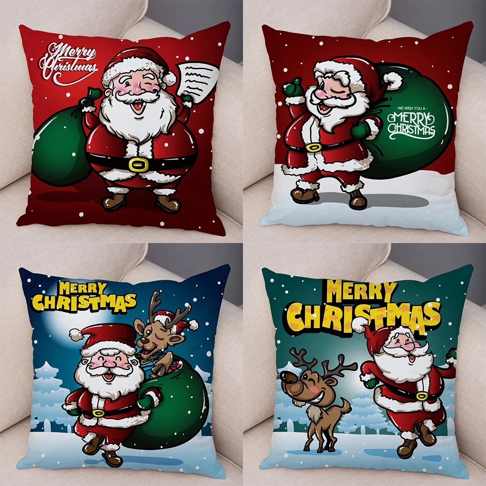 

Cute cartoon Santa Claus pillowcase Christmas gift pillowcase home decoration cushion cover living room sofa pillowcase