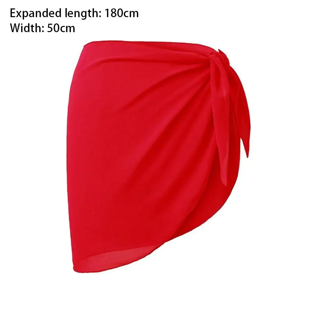 

Soft Short Sarongs Chiffon Swimsuit Coverups Wrap Sheer Beach Short Cover Summer Scarf Cover Short Skirt Women