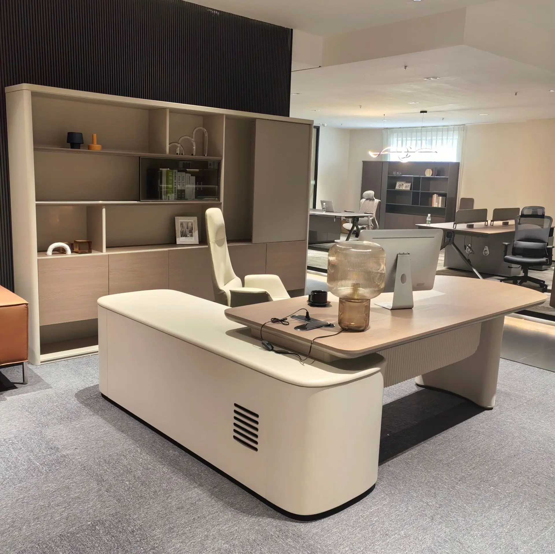 

Boss desk, office desk, minimalist modern luxury, high-end executive desk