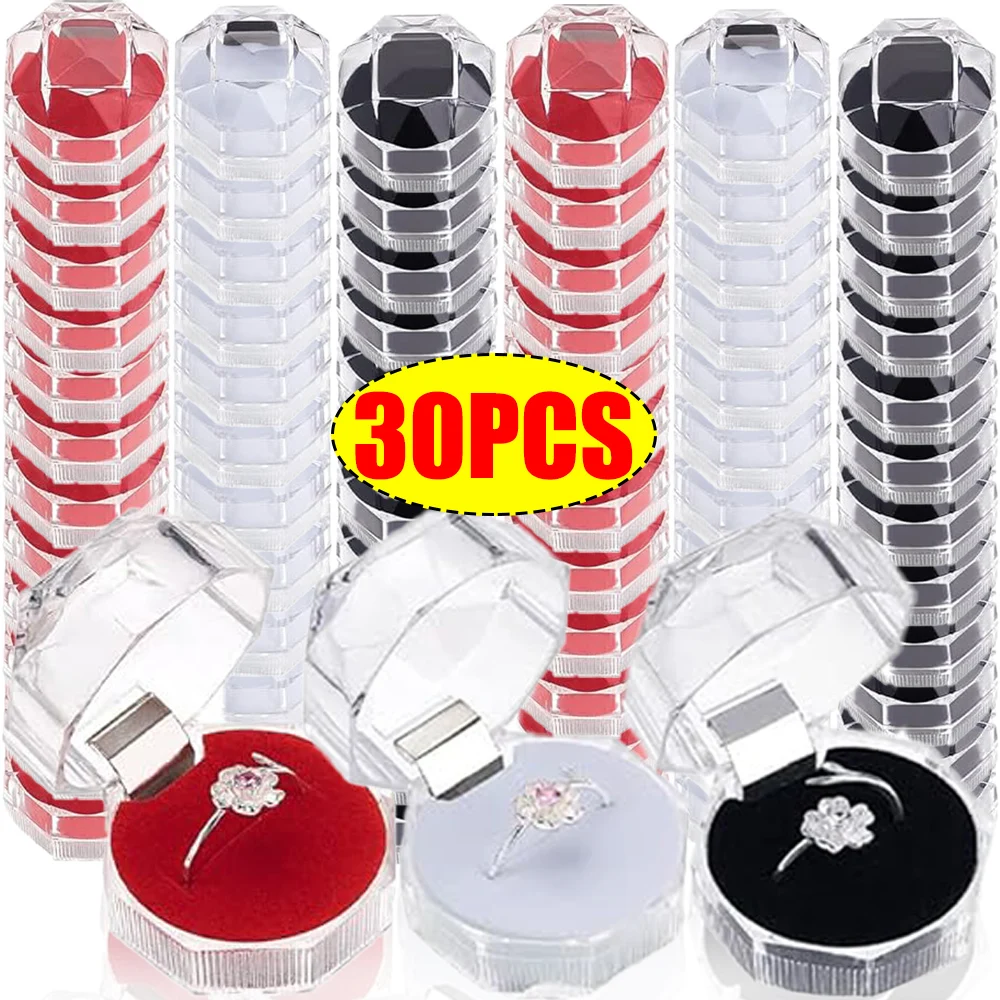 

5-30pcs Transparent Earring Box Wedding Packaging Storage Organizer Gift Package Carrying Case Mini Jewelry Engagement Ring Box