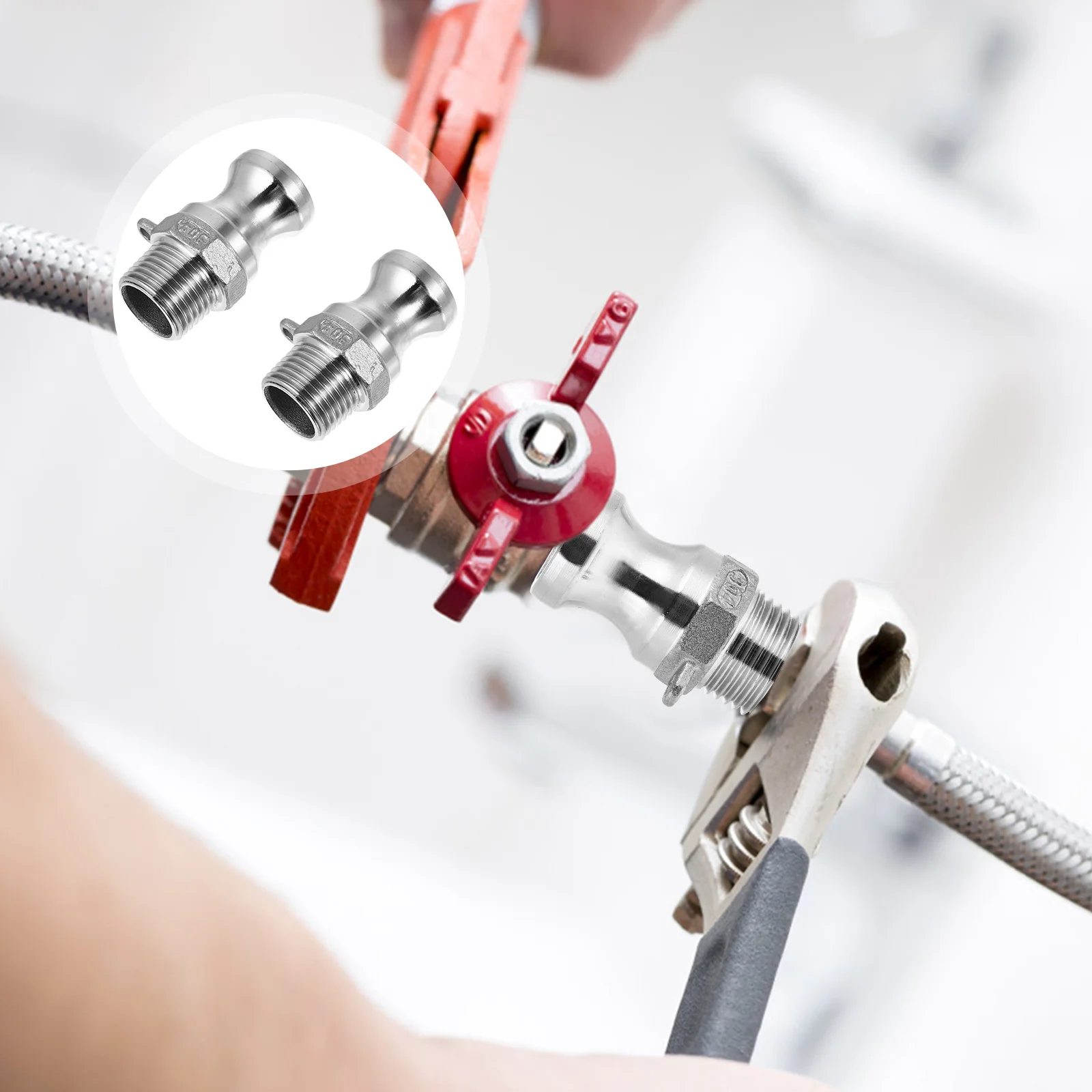 

2pcs Type F Cam Groove Fitting Stainless Steel Spool Adapter For Hose Pipe Connection Quick Connector Industrial Water Transfer