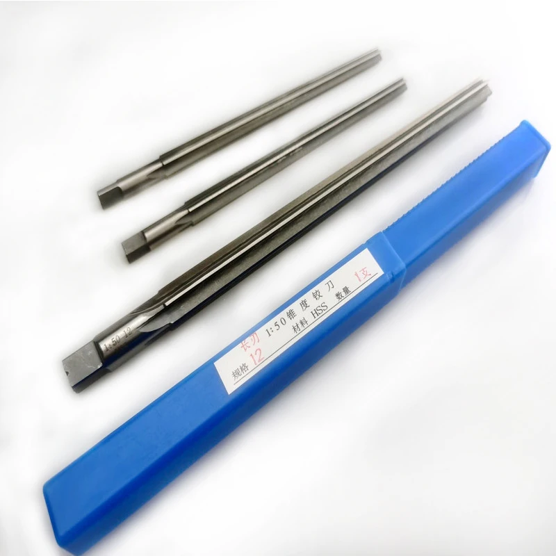 1:50 Taper Reamer HSS High Speed Steel Lengthen Straight Shank Hand Reamer 3-12mm Drilling Hole Tool