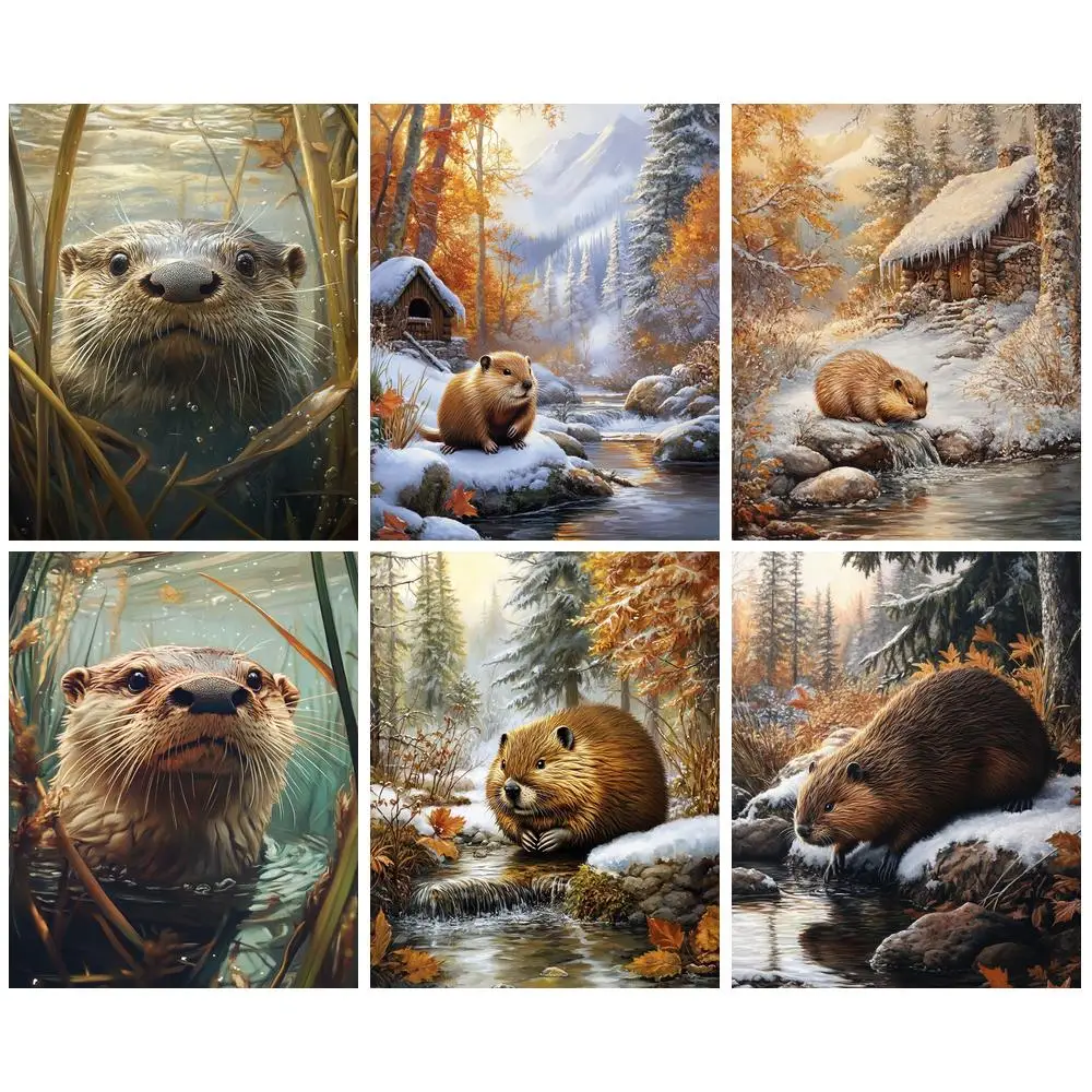 

GATYZTORY Diamond Painting Kits For Adults Brown Bear Animal 5D DIY Mosaic Art Kits Full Drill Rhinestones Set For Home Wall Dec