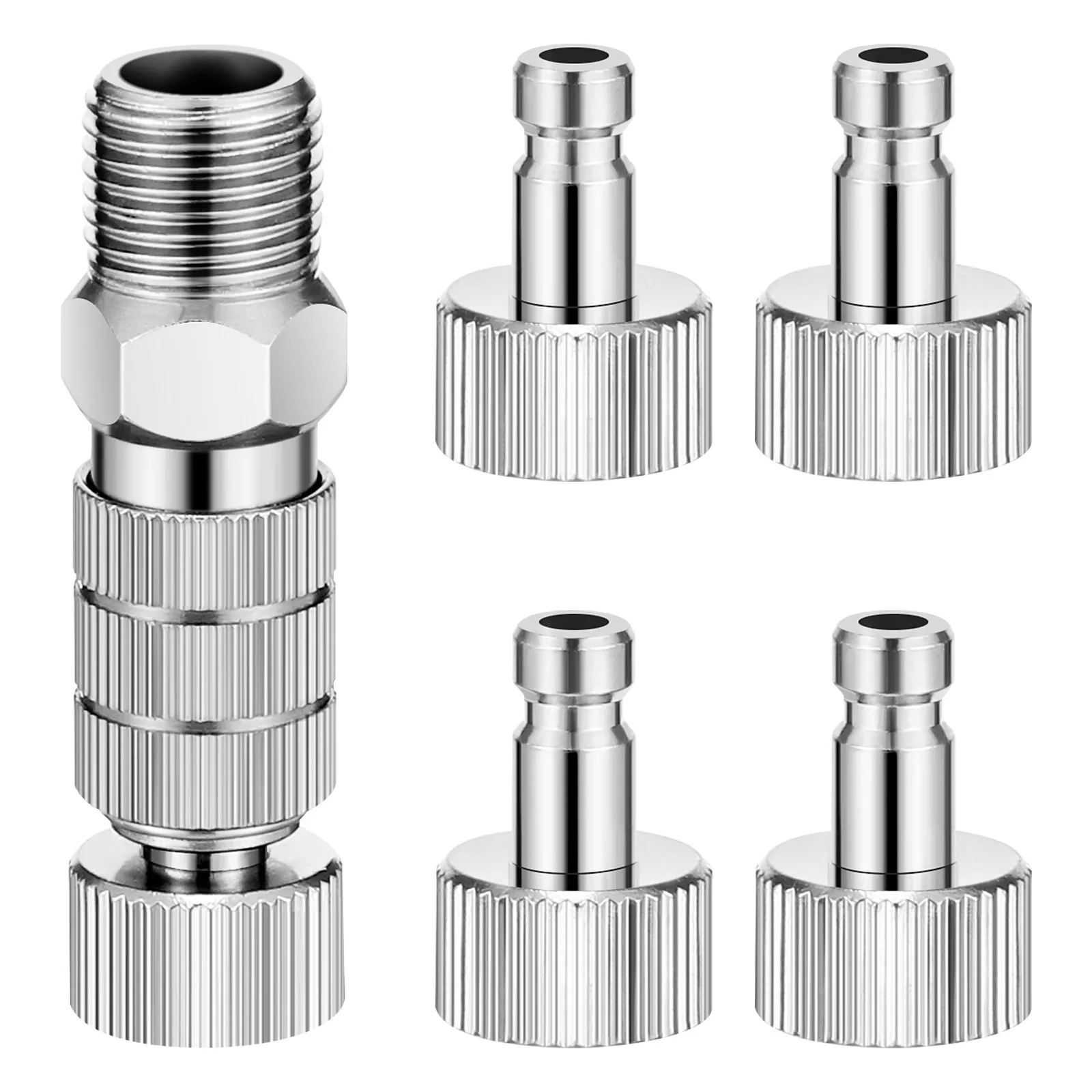 1Set Airbrush Connector Kit Metal Alloy Quick Release Coupler for Airbrush Hose Replacement Accessories Air Replacement Adapter
