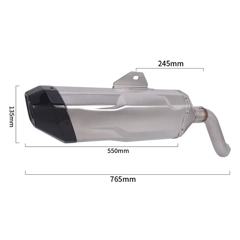 أنظمة عادم الدراجات النارية مع أنبوب الوصلة الوسطى الهروب من ألياف الكربون كاتم صوت سهل الارتداء لـ CF Moto 700MT MT 700 2025 2026 #6