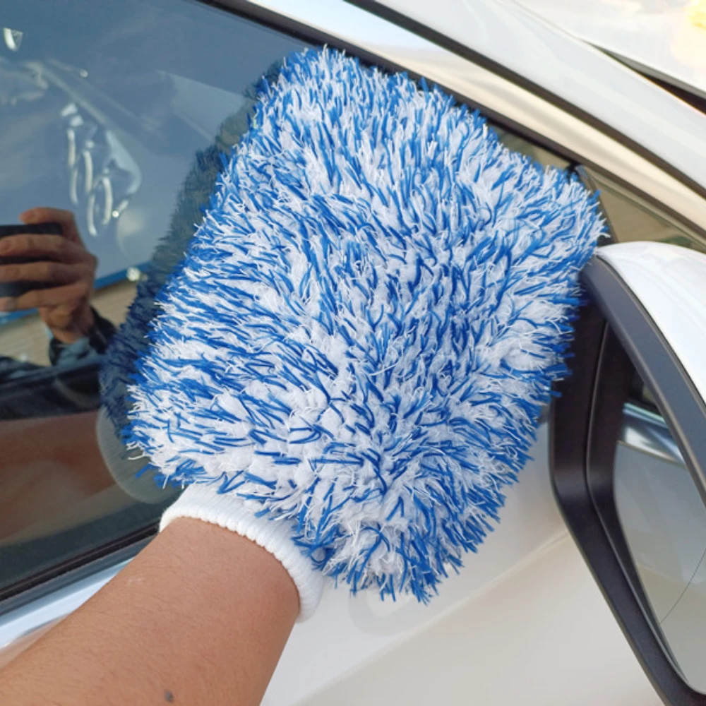 Car Beauty Soft Fiber Car Washing Gloves with Foam, Car Cleaning Plush, No Damage To The Paint, Car Cleaning Rag