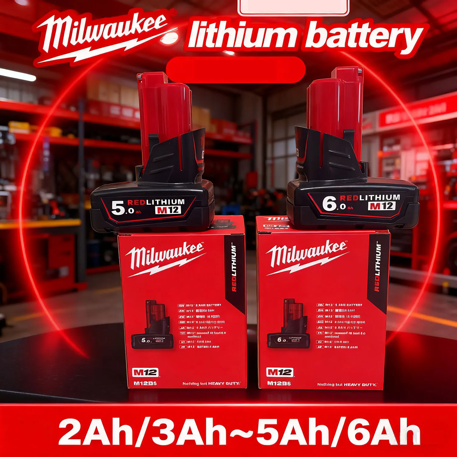Milwaukee M12B6 12V rechargeable battery 5000mAh/6000mAh lithium battery M1248-11-2401 48-11-242 pow