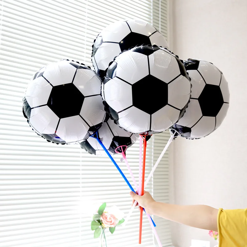 Mini Football Shape Foil Balloons Theme Party Background Decoration Children\'s Birthday, Helium Balloon for Baby Shower 5 PCs/Lo