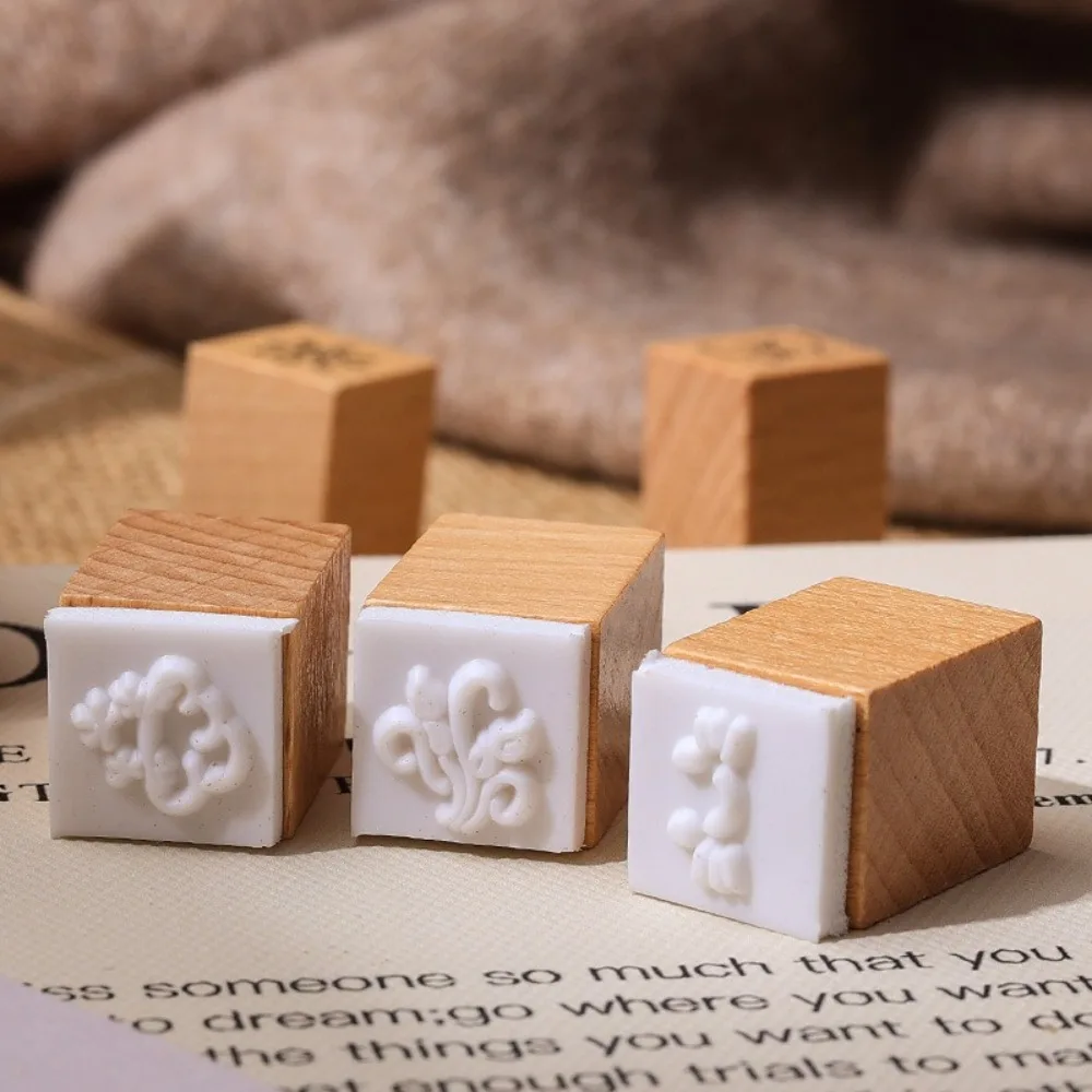25pcs Butterfly Flower Themed Stamps Set Cute Expressions Weather Wood Rubber Stamp DIY Craft Cartoon Mini Wooden Stamps
