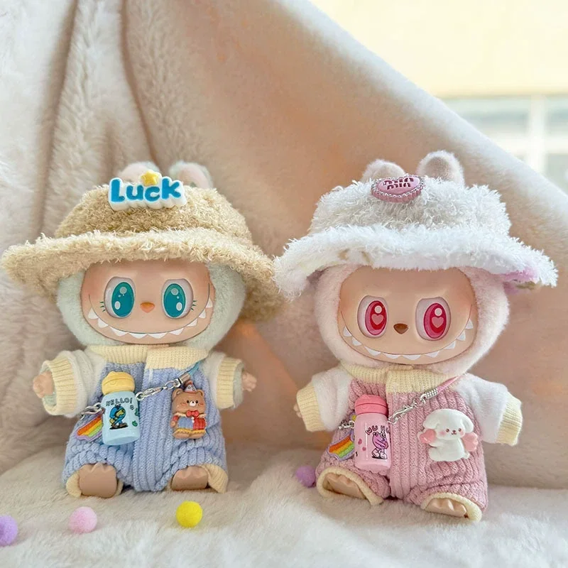 

Labubu Kleding Outfit Accessoires Poppenkleertjes Designer Zwart-wit Geruite Jurk Set DIY Mini Poppen Kleding Meisje Cadeau