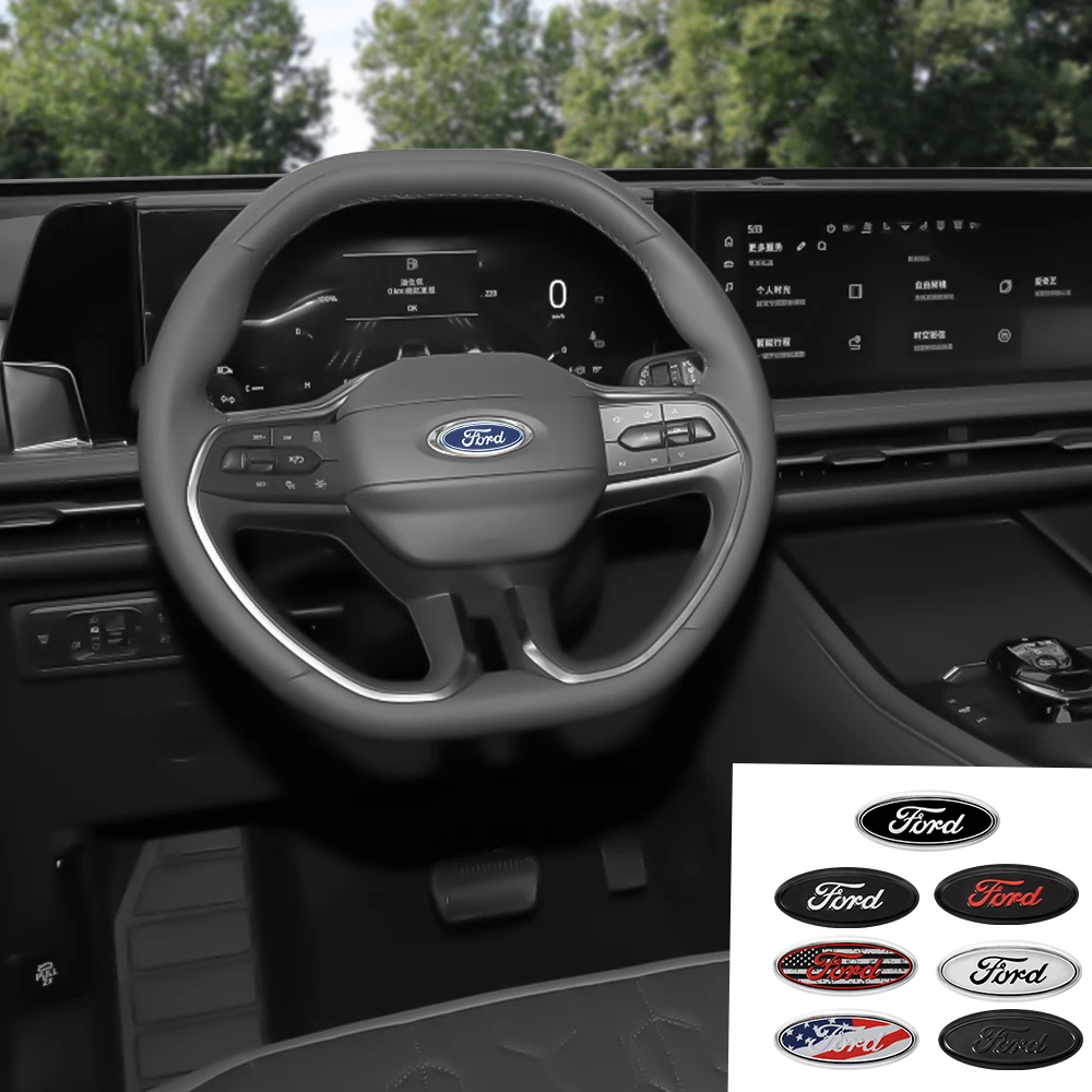 Auto-Lenkrad-Emblem-Aufkleber für Ford Focus 2 Mk3 F150 Mondeo Max Fusion Ranger Escort Explorer Kuga Taurus Transit ST