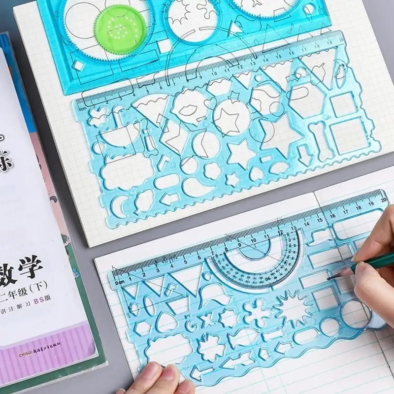 Y1UB 3Pcs Hollow-out Templates Rulers Stencils for Boy Girl Kid Drawing