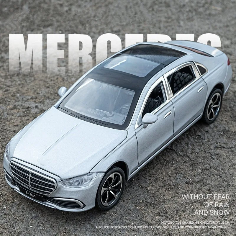 Maybach-S400 Alloy Metal Diecast Car Model, Alta Simulação, Som e Luz, Veículo de Luxo, Presente Infantil, 1:32