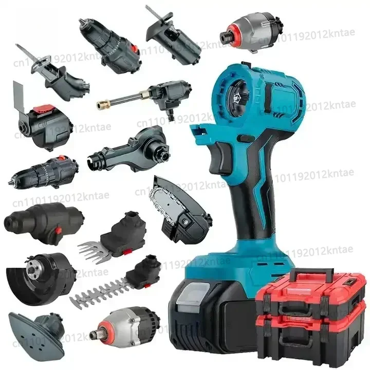 Electric Screwdriver Multi-Head Power Drill Set Power Tool Battery Drill Impact Wrench Brushless Motor Tool Combo Set