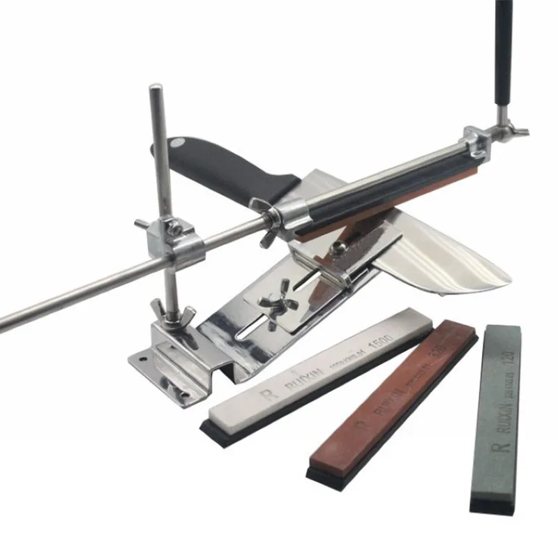 Full Stainless Steel Professional Kitchen Sharpening System Fix-angle Knife Sharpener With 4 Stones Ketchen Accessories