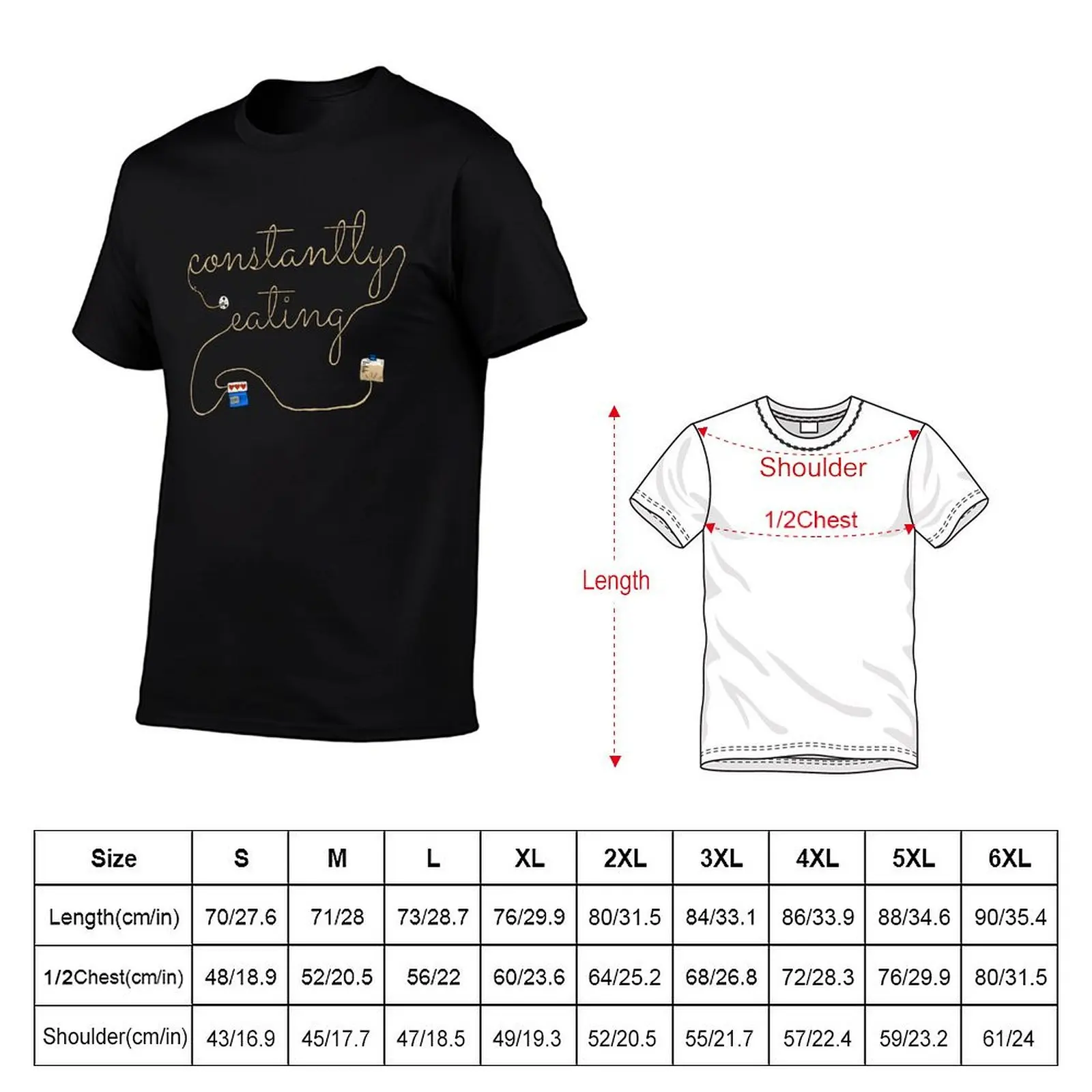 Constantly Eating Tube Fed T-Shirt Basic Solid Color Short Sleeve T-Shirt
