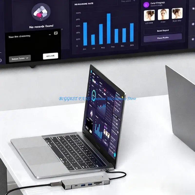 

Portable M.2 Adapter for Laptop Desktop Featuring Ethernet HDTV and USB Port