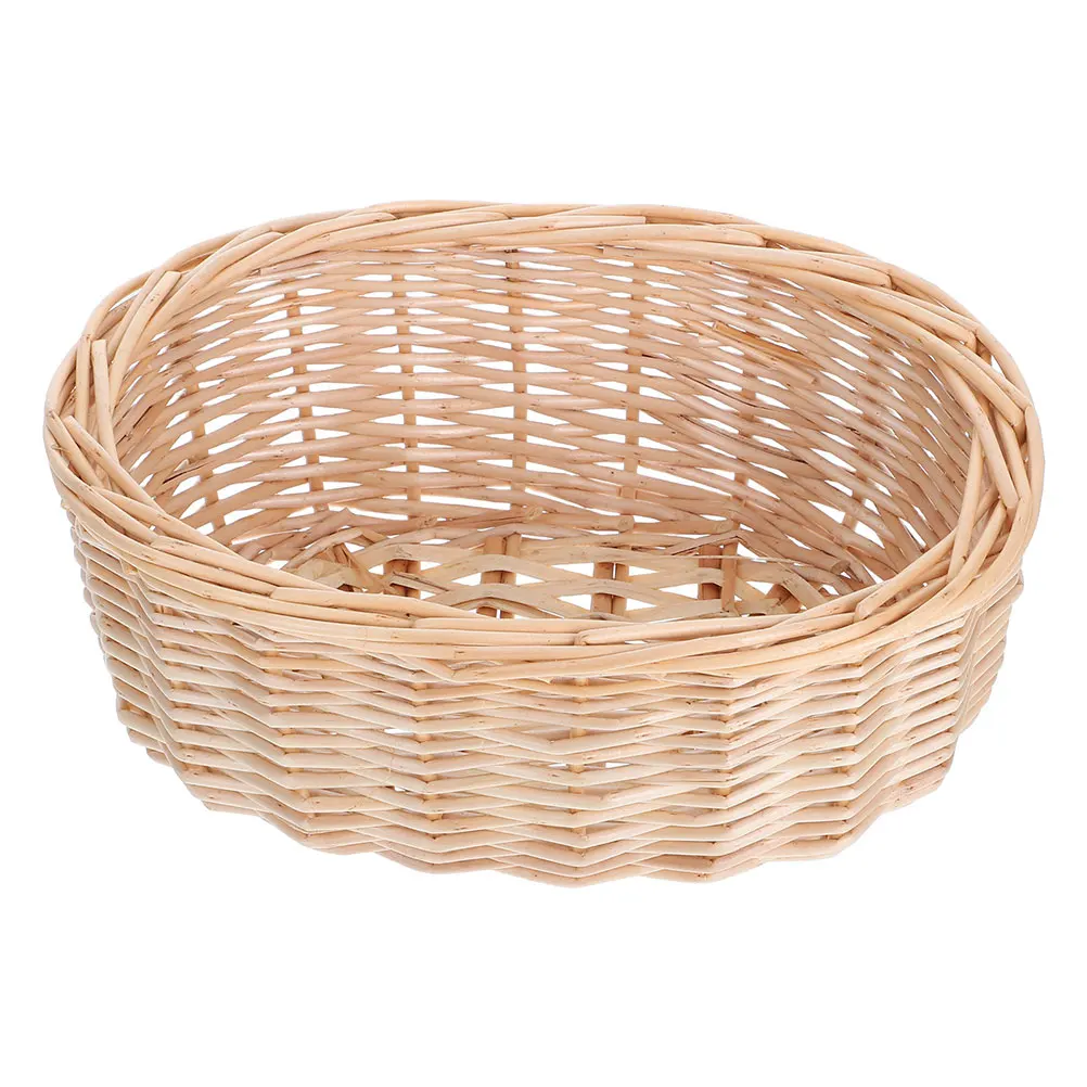 

Hand-woven Storage Market Basket Farmer Onion Woven Tray Picnic Party Market Display Woven Fruit Basket Bowl Straw