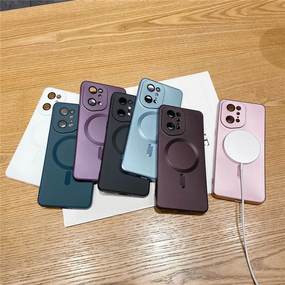 For Magsafe Magnetic Wireless Charging Case For OPPO Find X5 Pro X5Pro Matte Soft TPU Silicone Cover