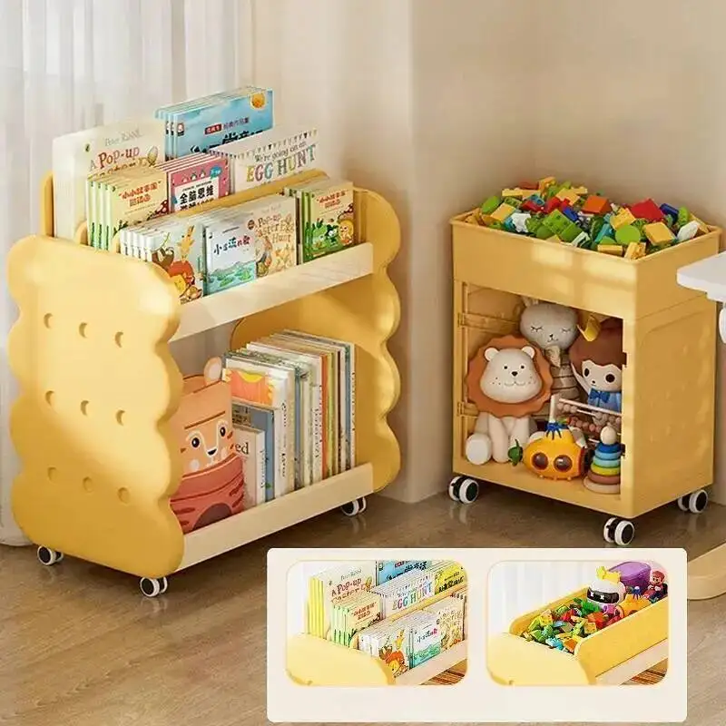 Kid Mobile Storage Rack Large Organizer Document Picture Storage Side Bookshelf Shelf Bookshelf Book Desk Desk Home Organizer