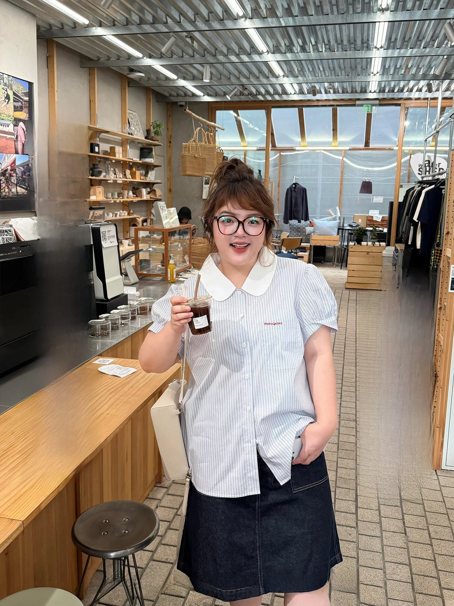 

Женская рубашка в полоску больших размеров PONGKIKI, универсальная, летняя, хлопковая, дышащая, с коротким рукавом