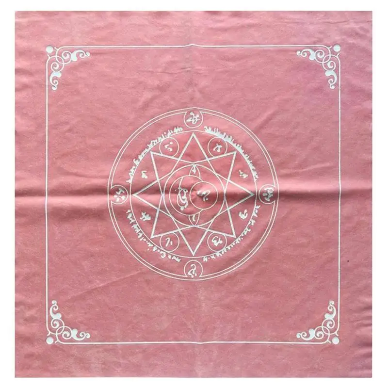 49x49cm Pink Tarot Card Cloth Decorative Spread Tablecloth Placement Mat Room Decor For Board Game Party Supplies