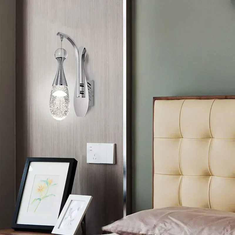 

Nordic postmodern crystal wall lamp creative living room background wall corridor stairs bedroom bedside