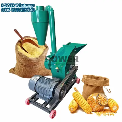 800-1500kg/h Corn Cob & Maize Grinding Hammer Mill Animal Feed Pulverizer Grass Hay Cutter Alfalfa Feed Processing Machine