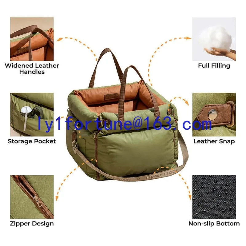 

2025 new pet car nest removable and washable four-season universal dog leather portable bag waterproof and bite-resistant