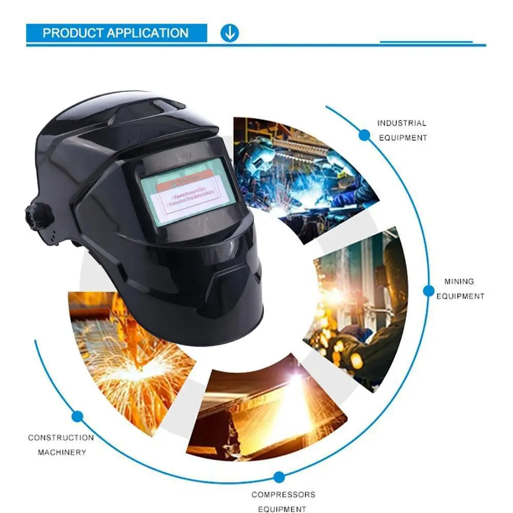 Masker Filter Cahaya Helm Las Tenaga Surya Penggelap Otomatis untuk Pekerjaan Penyolderan Masker Las Pengubah Cahaya Las 1 Buah