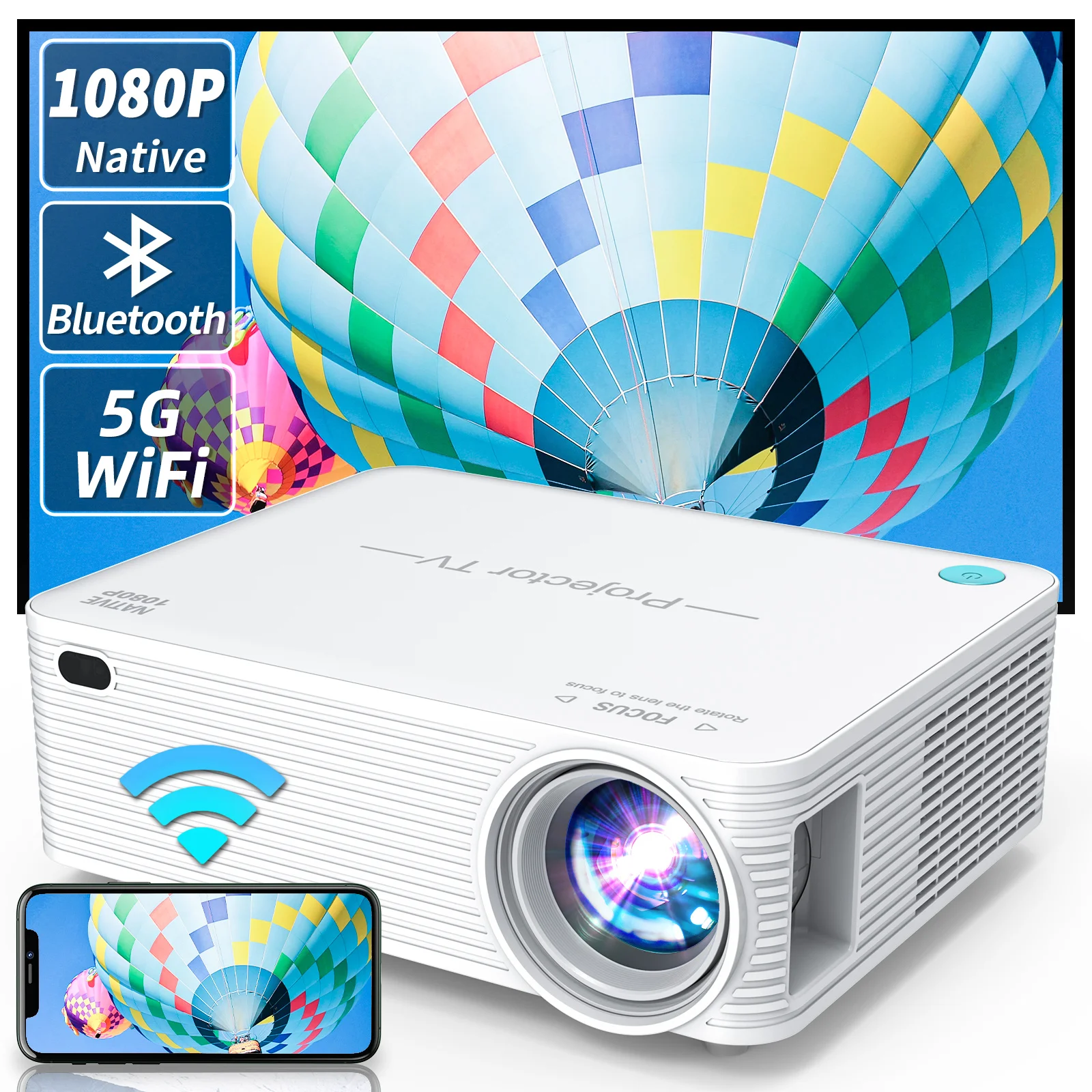 Topfoison A30 projector for outdoor movies mini wifi wireless smart tv projectors short throw window home 9500 lumens proyector