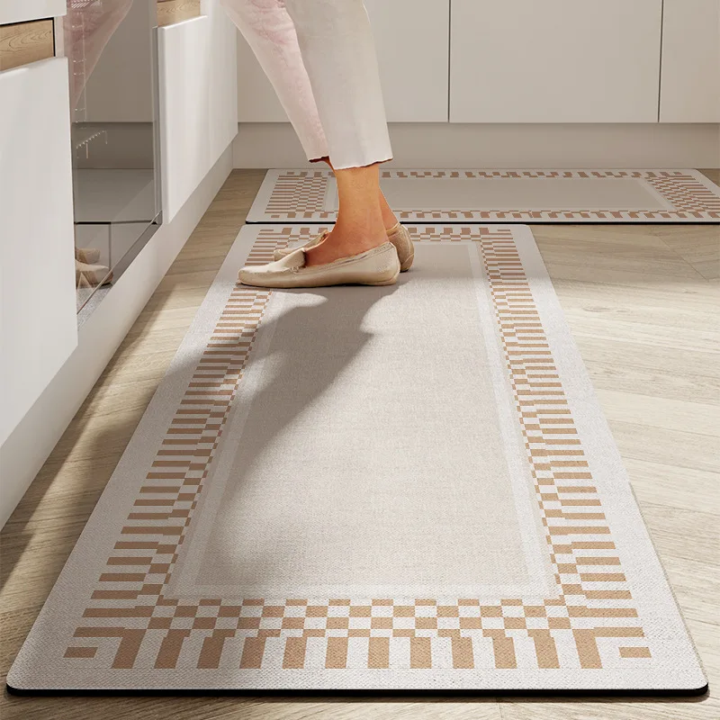 Kitchen Special Diatom Mud Mat Long Feet Anti-slip Water-absorbing Oil-proof Door Dirt-resistant and Wipe-free Floor Mat