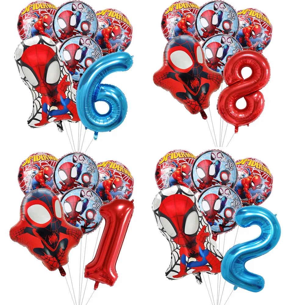 

Spidey And His Amazing Friends Theme Kids 1st Number Balloon Set Birthday Party Supplies Baby Shower Boy Party Decoration Globes